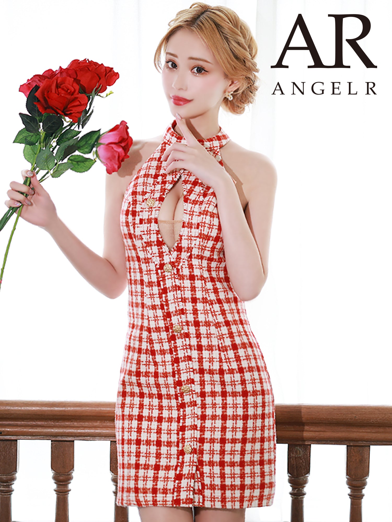 AngelR × sugar [エンジェルアール × シュガー] バストカットフロントボタンチェックツイードミニドレス | AR23854 – Angel  R Official Store