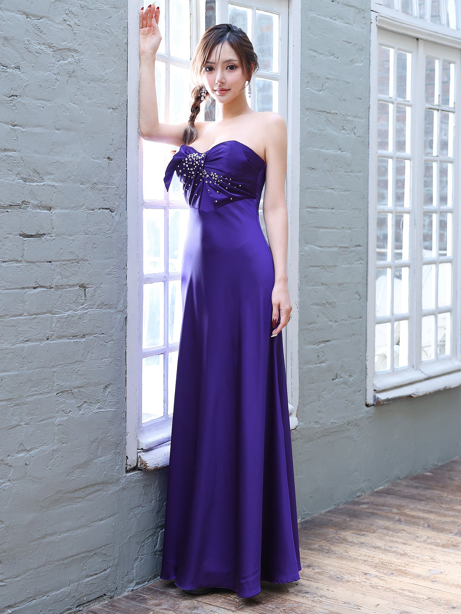 158.AngelR　完売品　葉月芽生コラボ　ドレス　フロントミニロング 葉月芽生コラボフロントミニロングドレス]AngelR(エンジェルアール