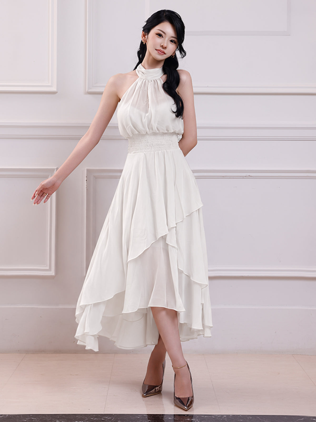いの：160cm（着用サイズ：XS　着用カラー：ホワイト）